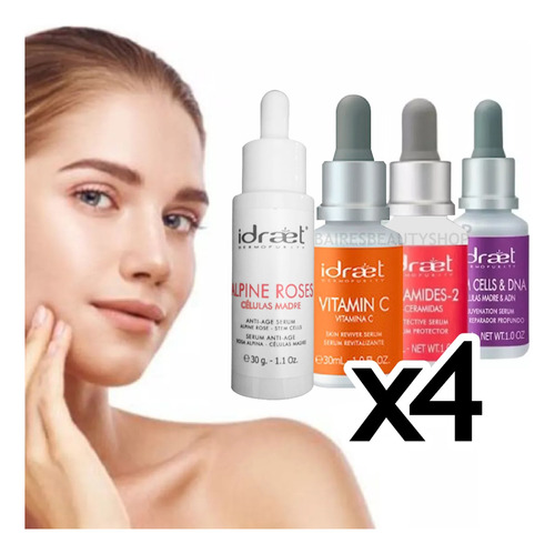 Kit X4 Serum Antiedad Antiage Puros Profesional Idraet