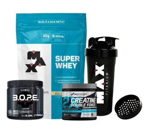 Kit Alta Performance: Super Whey + Creatina + Pré Treino