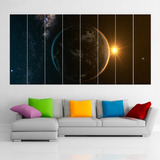 Cuadro Poliptico Planeta Tierra Galaxia  Xxl Art 192x100cm