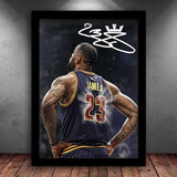 Quadro Decorativo Poster Nba Lebron James Cleveland 43x33cm