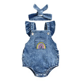 Bodysuits Niñas Sin Mangas Jumpsuit Jeans Rainbow Print Hea