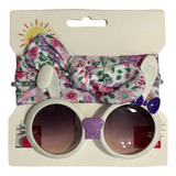 Cintillo Bandana + Lentes De Sol Corazón Para Ñinas