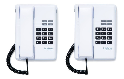 Kit 02 Telefones Com Fio Tc 50 Premium Branco Intelbras