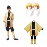 Demon Slayer Niño Cosplay Tanjirou Kimono Traje+peluca