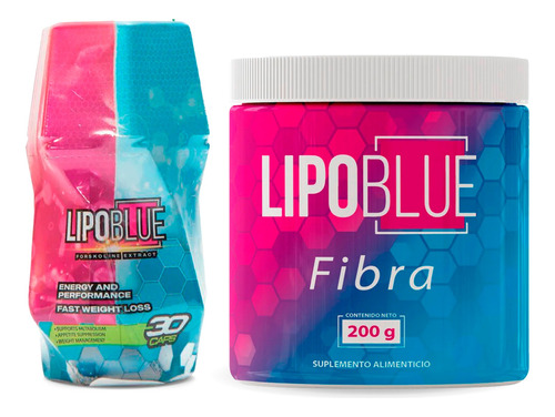 Perder Peso, Lipo Blue 30 Cápsulas + 1 Fibra Lipo Blue 200 G