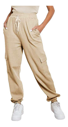 Pantalon Cargo Waffle Mujer Jogging Jogger Algodon Bolsillos