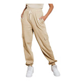 Pantalon Cargo Waffle Mujer Jogging Jogger Algodon Bolsillos