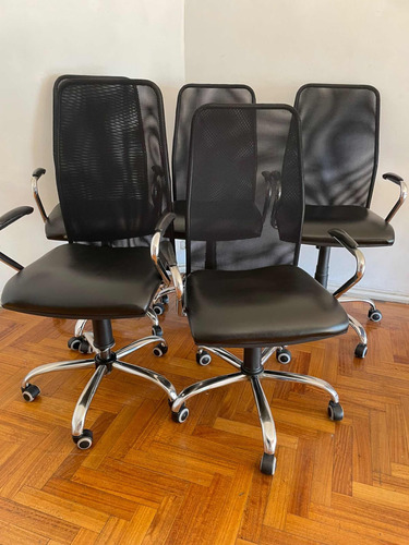 5 Silla Ejecutiva Tipo Sillón Respaldo Alto Ajustable Ruedas