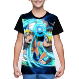 Camiseta/camisa Infantil Naruto Sennin Rasengan Azul