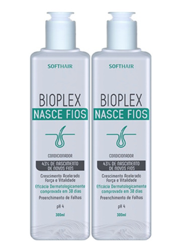 Condicionador Bioplex Nasce Fios 200ml Softhair 2 Unidades