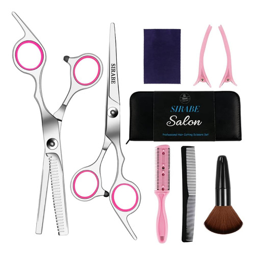 Kit Profesional De Tijeras De Corte De Pelo -7 Un/ Rosa