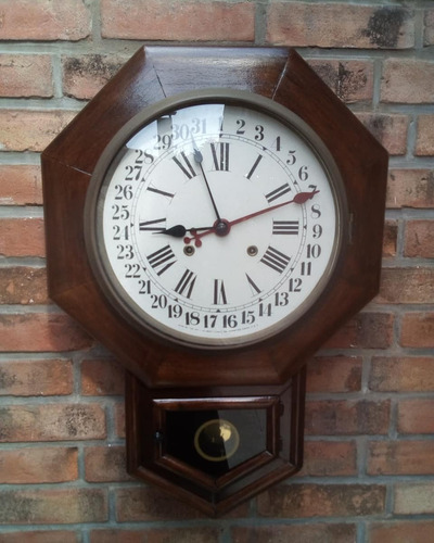 T-antiguo Reloj Octogonal Tipo Ansonia Origen U.s.a.funciona