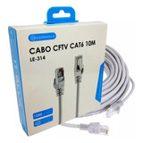 Cabo De Rede Conexão Rj45 Internet Cat6 De 10 Metros Cinza