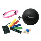 Pelota Fitball + Aro Pilates + Set Bandas Elasticas Gap Fit