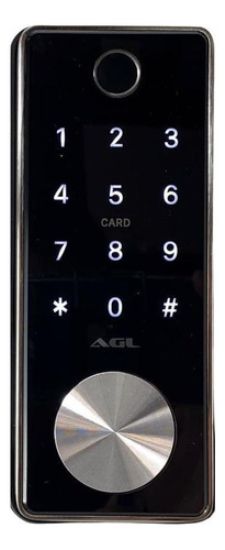 Fechadura Digital T12 Bluetooth Biometria Cartão Chave Senha Preto Agl