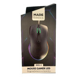 Mouse Com Luz Led Colorida Para Gamer Preto