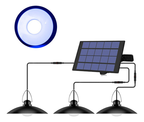 , Luminaria Solar, Potente Lámpara De 3 Cabezales, ,