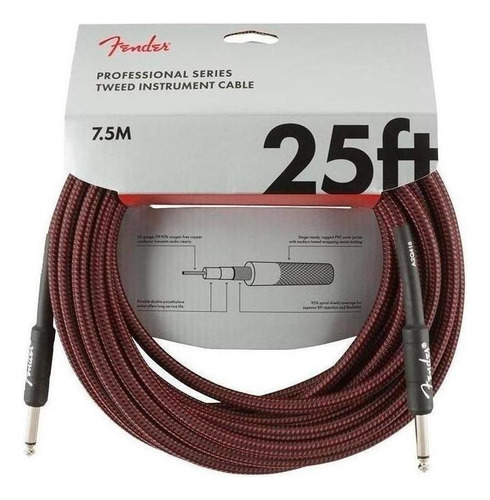 Fender Professional Series Instrument Red Tweed, Cable De 25
