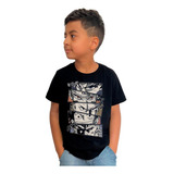 Camiseta Infantil Personagens Animes Goku Naruto Luffy 