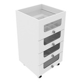 Carrinho Organizador Maquiagem 4 Gavetas 45x84x45cm Branco