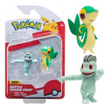 Set 2 Figuras Snivy Y Machop Pokémon