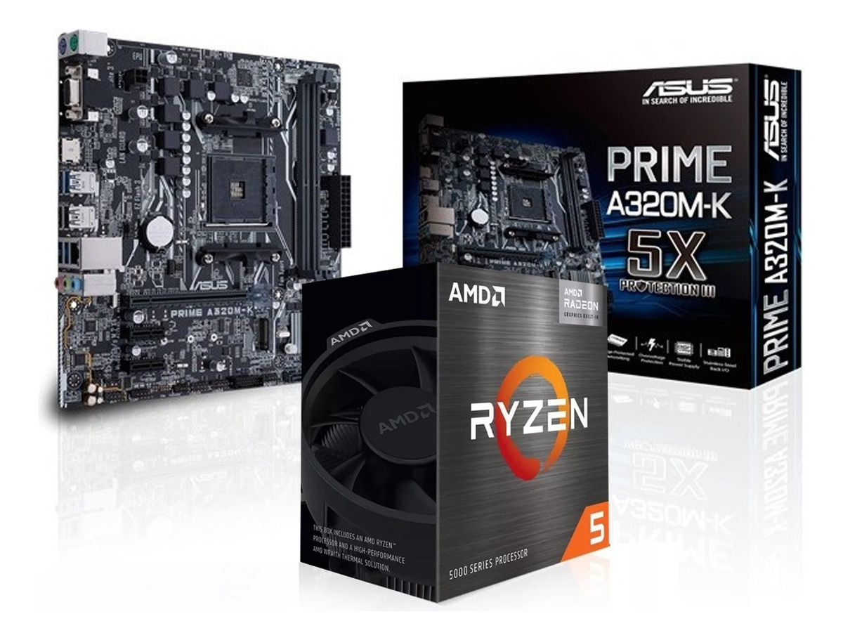 COMBO ACTUALIZACION DDR4 RYZEN 5 4600G + MOTHERBOARD A320M  NEGRO