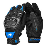 Guantes Para Moto Kov Delta Azul Con Limpiador De Mica 2020