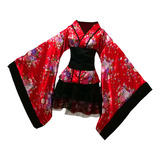 Traje De Kimono Vestido De Patrón Floral Vestido Corto