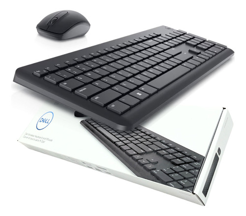 Kit Teclado Mouse Dell Sem Fio Km3322w Wireless Abnt2 Br Pt