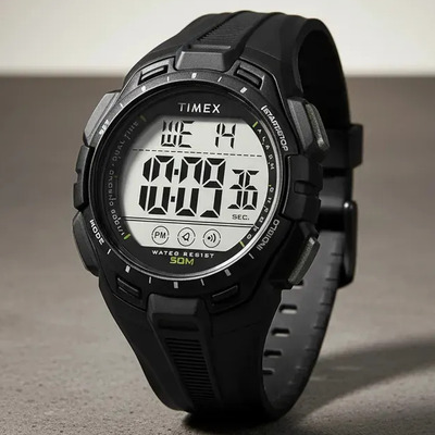 Timex Marathon Reloj Digital Unisex 43mm Negro | TW5M617009J | Correa Resina | Calendario | Cronómetro 24h | Doble Horario | Alarma Diaria | Pantalla Grande | Resistente al Agua 50m | Envío gratis