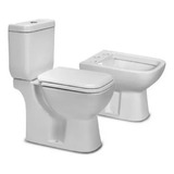 Combo Sanitarios Inodoro Largo + Bidet + Tapa Piazza Amalfi 