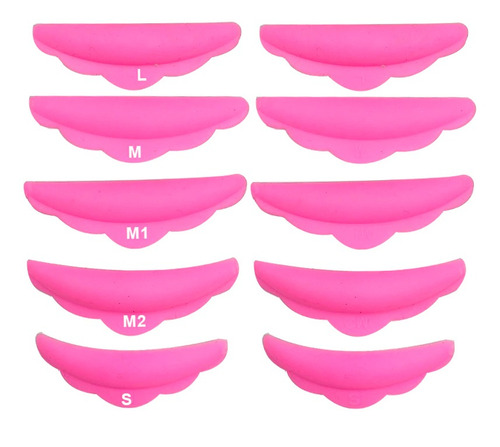 Bob De Silicone Pads P/ Lash Lifting Cílios - 5 Pares Rosa