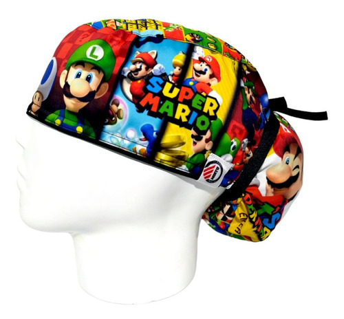 Gorro Quirúrgico Mujer + Lanyard Super Mario