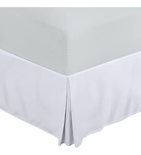 Rodapie Para Cama Tamaño Queen Color Blanco De Microfibra