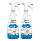 Kit 2 Banhos A Seco Spray Para Cães E Gatos Pet Clean 500ml