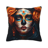 Fundas De Almohada Del Día De Muertos, Calavera De Azã...