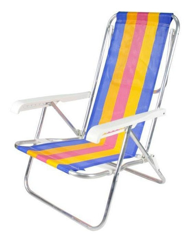 Cadeira De Praia Reclinável 8 Posições Bel Fix Cor Sortidas