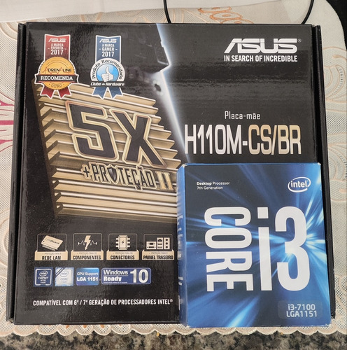 Kit Upgrade Placa Mãe Asus H110m-cs/br+processador Intel I3