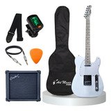 Kit Guitarra Telecaster Profissional + Amp E Acessórios