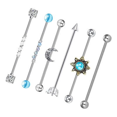 , Pendientes Industriales Con Forma De Barra, 6 Unidades, ,