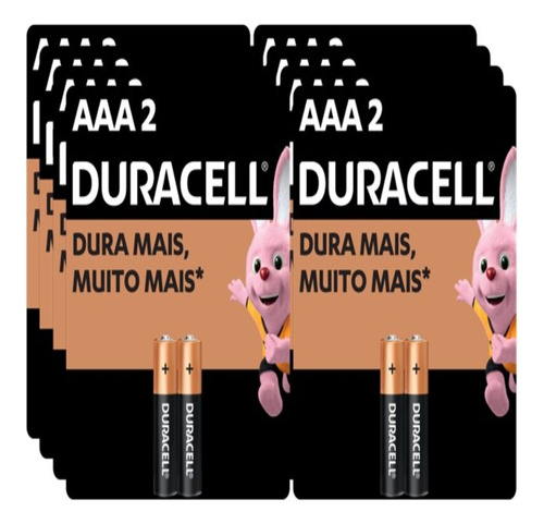 8 Pilhas Alcalinas Duracell Aaa Com 2