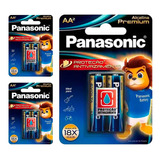 6 Pilhas Alcalinas Premium Aa Panasonic (3 Cart)