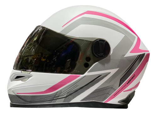 Casco Para Moto Vertigo Blanco C/ Rosa No Hawk No Halcon