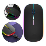 Mouse Sem Fio Bateria Recarregável Led Rgb Dpi Ajustavel Cor Preto