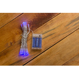 Serie De Luces Azules Cortas 30 Leds 3mt De Pilas Baterias