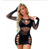 Conjunto Lenceria Femenina Babydoll Ropa Interior Malla Sexy