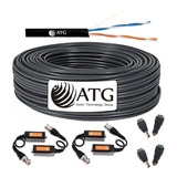 Cable Utp Atg 2 Pares Exterior P/ 2 Cámaras 100% Cobre 50m