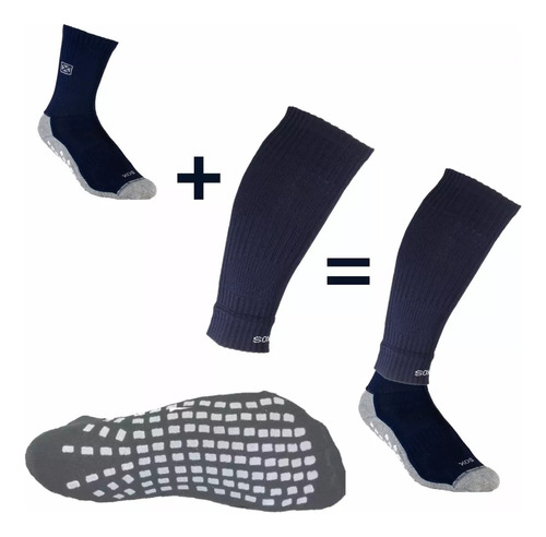 Medias Antideslizantes Sox® + Pantorrillera Futbol Deportiva