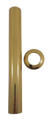 Tubo De Ligação Para Bacia 1.1/2 Vaso Dourado 30cm Latão Lux