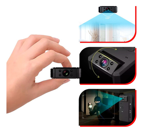 Mini Camera Hd Wifi Filma Escuro Bateria Longa Duração